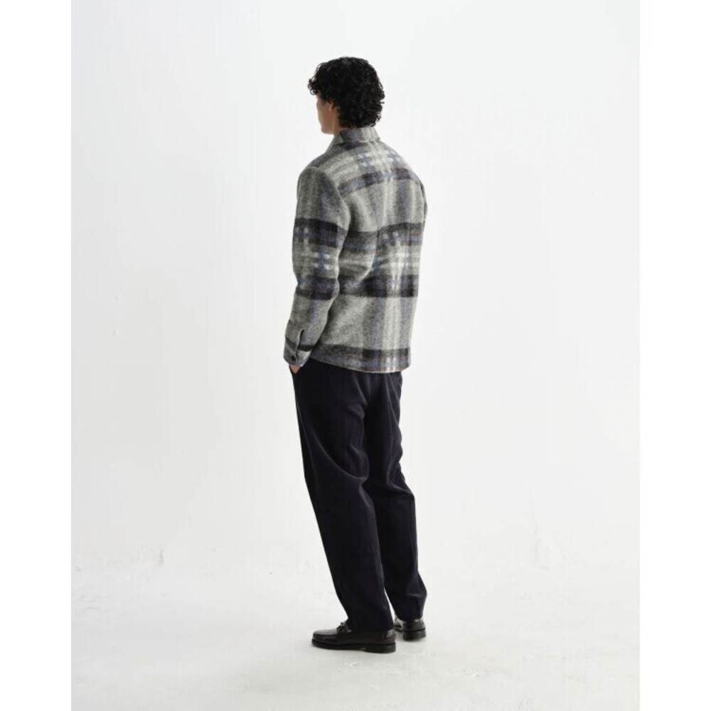 Wax London Wool Check Overshirt With Classic Collar - NWT - Picture 3 of 6
